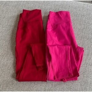 Suhkasana Women's Bundle Vibrant Red and Pink Leggings Bundle